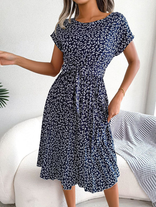 Spring Summer Pleated Maxi Dress